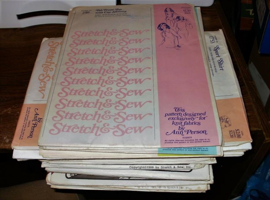 STRETCH AND SEW SEWING for KNITS, 24 patterns, 5 BOOKS, MANY TYPES, SEE LIST