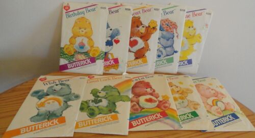Lot of 10  1983 Vintage Butterick Care Bear Patterns Uncut 6225-6234