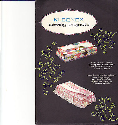 Vintage 1950s Kleenex Tissue Box Cover Sewing Projects --12 designs, gift idea