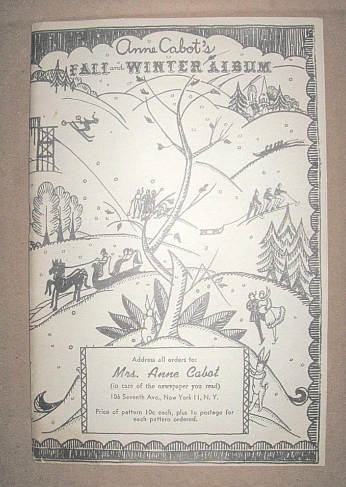 Vintage 1943 ANNE CABOT Fall Winter Album Mail Order Sewing Pattern Catalog
