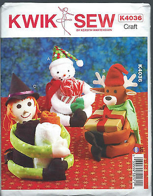 Kwik Sew K4036 Pattern Seasonal Decorative Holders Halloween Christmas Gifts