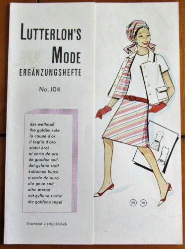 Lutterloh's Mode Supplement 104 Vintage 60s The Golden Rule 50 Patterns Booklet
