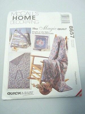 McCall's Home Decorating Sewing Pattern Magic Quilt 8657 Dated 1997 New Uncut