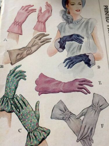 Vintage Original Mccall Evening/Day Gloves Pattern No. 1391 Uncut