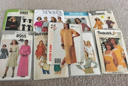 Lot of (9) Vintage McCalls, Butterick, Simplicity,New Look, Sewing Patterns Used