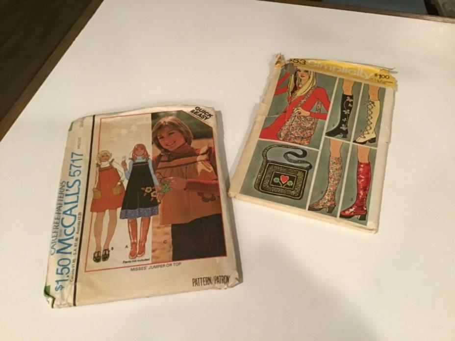 Women’s Vintage McCalls / Simplicity Sewing Patterns Lot of 2 1960’s?