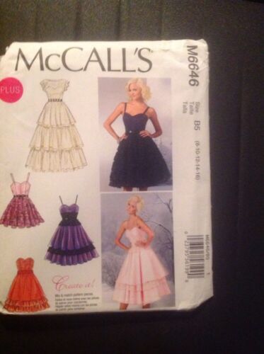 Pattern McCall's # M 6646 Size 8 10 12 14 16 Prom Dress Wedding Belt Long Short