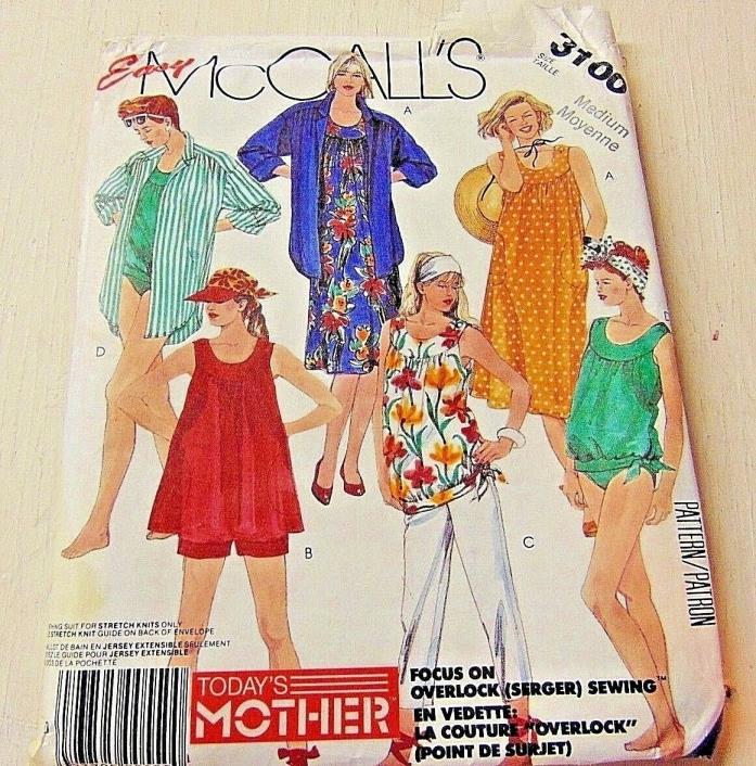 Vintage Uncut Easy McCall's Med Size Maternity Pattern #3100