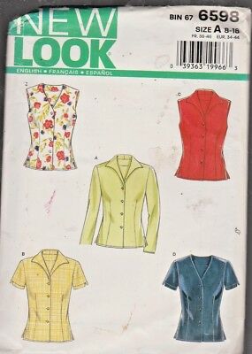 New Look Classic Blouses Sewing  Pattern Sz 8-18