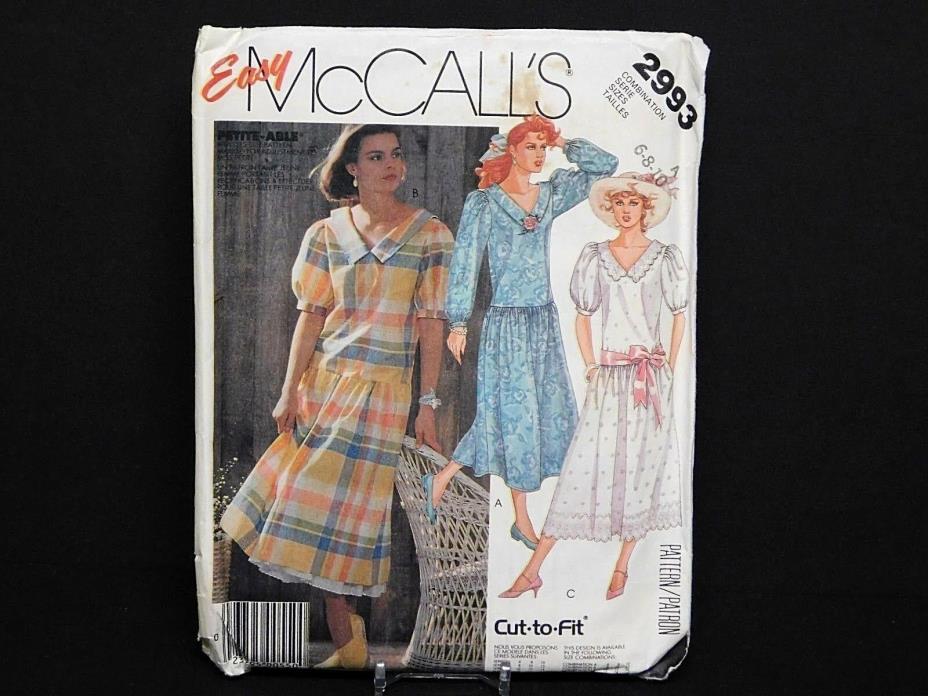 !987 McCall's Sewing Pattern #2993 Size A (6-8-10) Ladies Dress New and Uncut