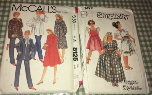 80's Simplicity McCalls Sewing Pattern Girls Dresses Women Blouse Pants New