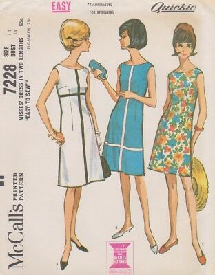 Vintage 1964 McCall's Pattern #7228 for Three-Panel Sleeveless Dress Sz 14