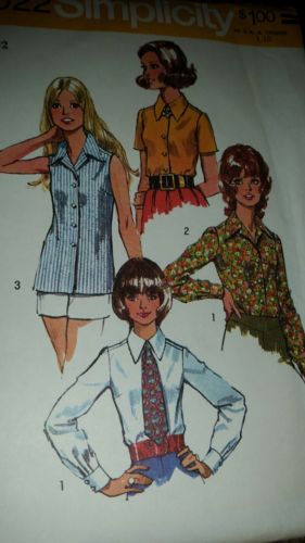 Vintage Simplicity Pattern 5022 Size 12 Set of Blouses And Tie Uncut Pattern
