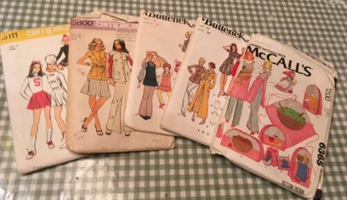 Vintage 1970's Sewing Patterns New Butterick Simplicity McCalls Kids Women Pants
