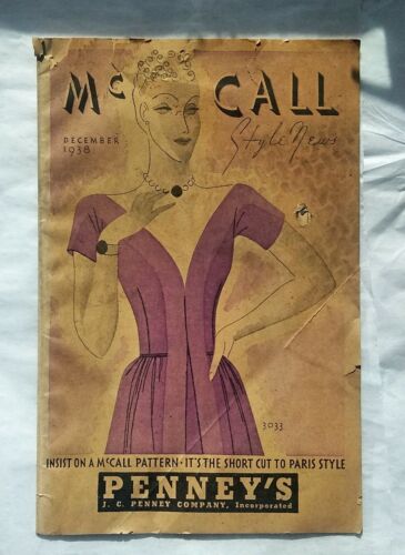 1938 Catalog Flyer McCall Style Revue Dress Patterns Woman Penny's Advertising