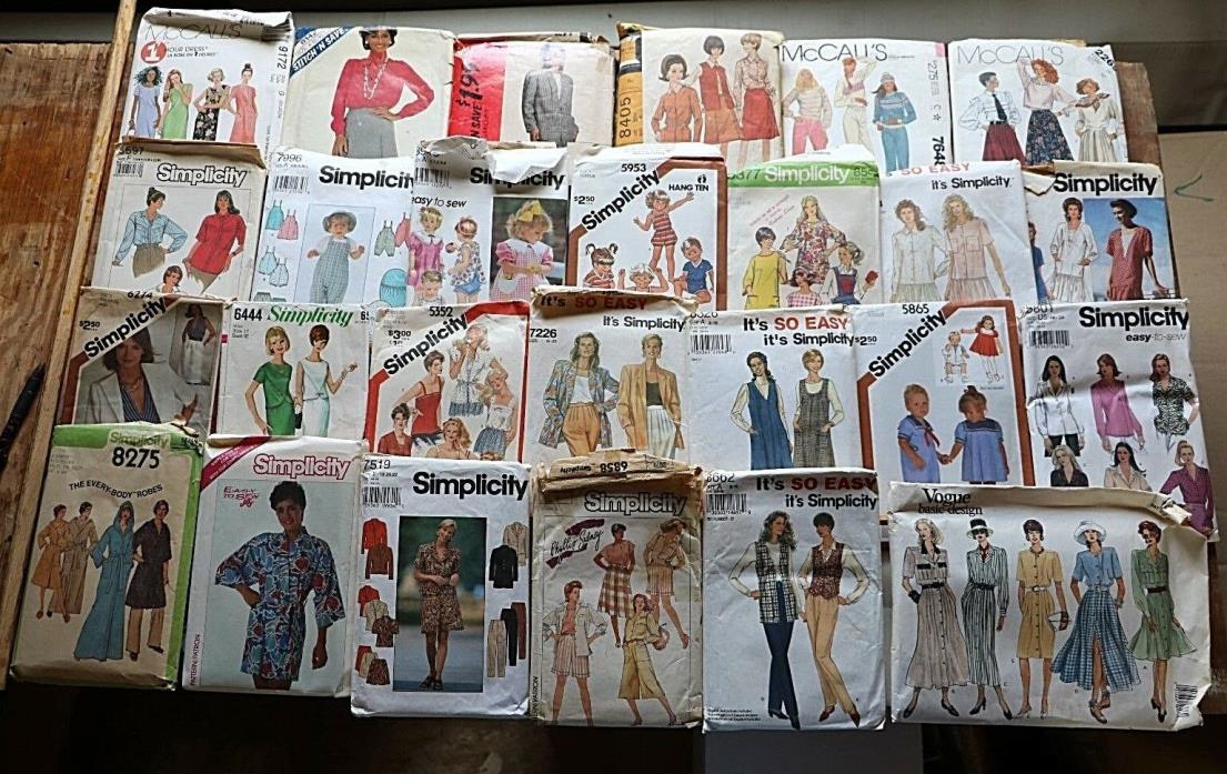 Lot of 63 Vintage Patterns 1950 to 1990s Simplicity McCalls Lot #2