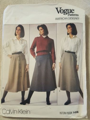 Vogue Pattern Calvin Klein skirt pattern #1456 Size 16