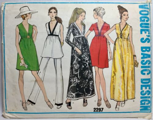 Vogue DRESS TUNIC PANTS Basic Design Pattern 2297 Vintage Classic Size 12