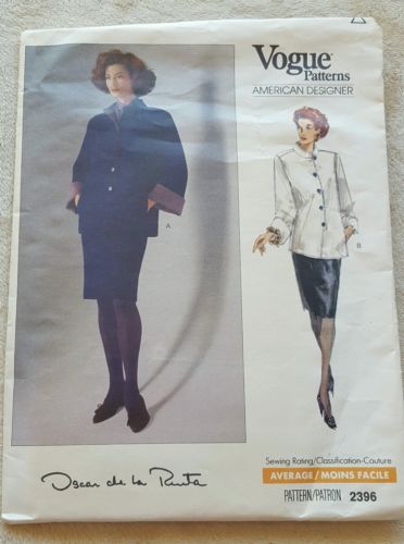 Vogue pattern Oscar de la Renta American Designer Size 14 16 18 blouse skirt