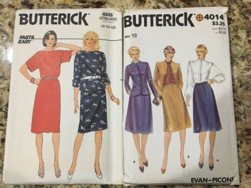 Vintage Dress, Jacket, Skirt Patterns Lot Of 2 Butterick Sewing Patterns Sz 10
