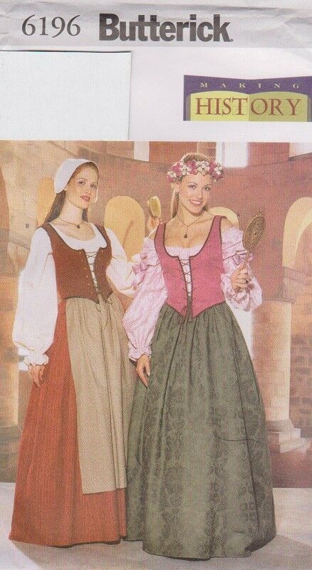 Butterick Pattern #6196 for Medieval Renaissance Dress Costume Sz 18-20-22