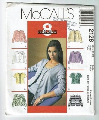 McCalls #2128 Cardigan and Top Pattern Sz 8-10 UC