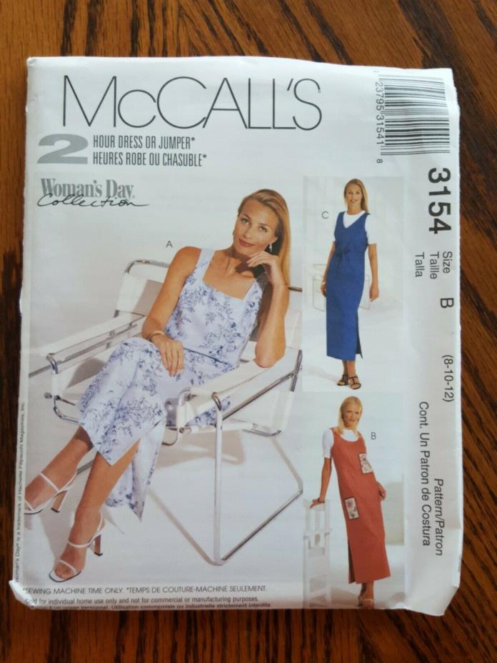 VINTAGE UNOPENED McCALLS PATTERN  MISSES/PETITE  DRESS/JUMPER S 8-10-12  #3154