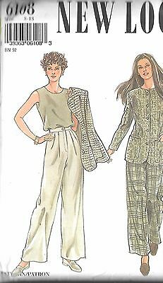 NEW LOOK 6108 Pattern Sz 8-18 Pants Jacket Top Uncut Factory Folded