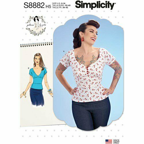 New Simplicity 8882 S8882 pattern  MIsses' Tops size 6-14 FREE SHIPPING
