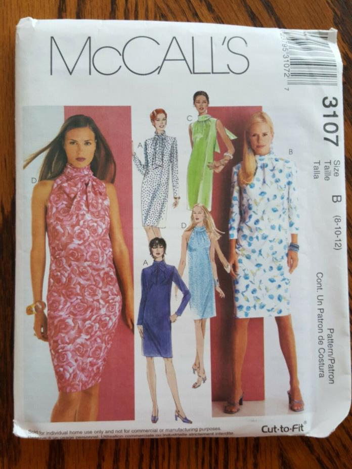VINTAGE UNOPENED McCALLS PATTERN MISSES/PETITE DRESSES SZ 8-10-12 # 3107