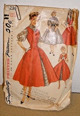 Vintage Simplicity Pattern #1236 - Dress/Jumper/Blouse -18 Pieces - Sizes~11-18