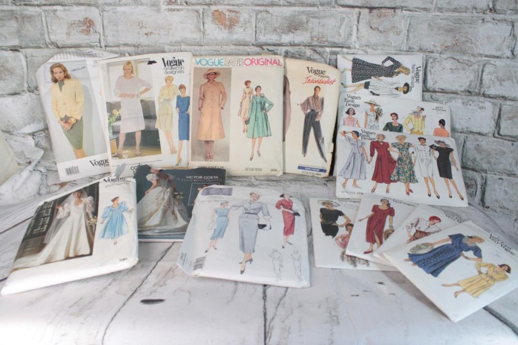 Vintage Vogue Sewing Pattern Lot Designer EASY Basic Design PARIS American