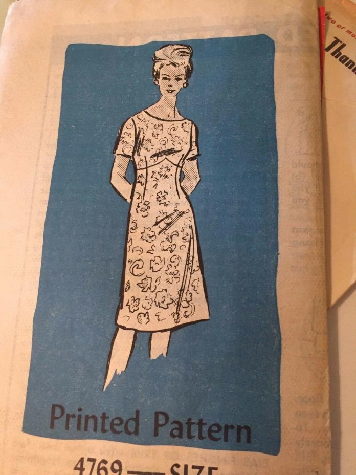 Vintage Womens Dress Farm & Ranch 4769 Mailorder Uncut Pattern Size 14 1/2 1960s