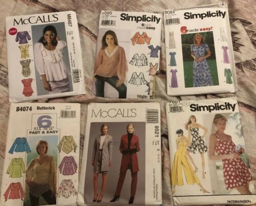 Lot Of 6 Womans Patterns Sizes Ranging From 4- 10