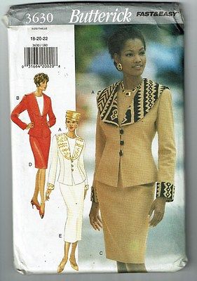 Butterick # 3630 Classy OOP Jacket-Top and Skirt Pattern Sz 18-20-22 UC