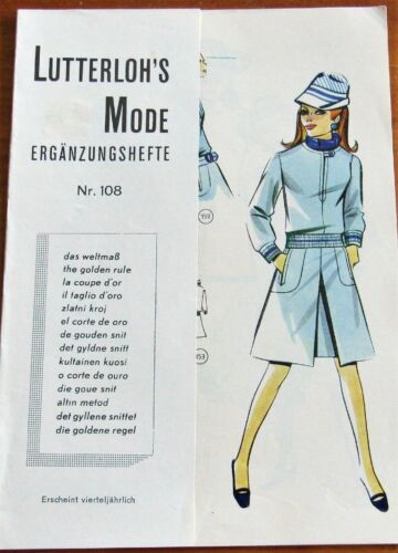 Lutterloh's Mode Supplement 108 Vintage 1968 The Golden Rule 52 Patterns Booklet