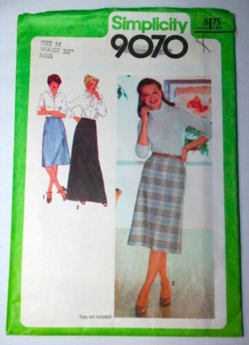 Vtg Retro 1970s Simplicity Maxi Midi Boho Skirt Sewing Pattern 9070 Sz 14