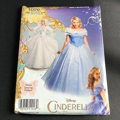 Simplicity Costume Sewing Pattern #1026 Misses Disney Cinderella Size 6-14 UNCUT