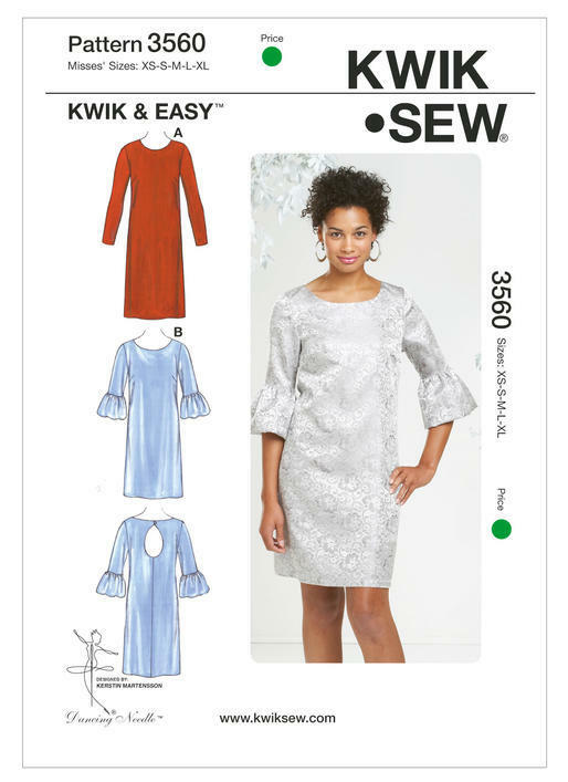KWIK SEW Pattern 3560 Misses' Dresses XS-XL - New - Uncut - NOS