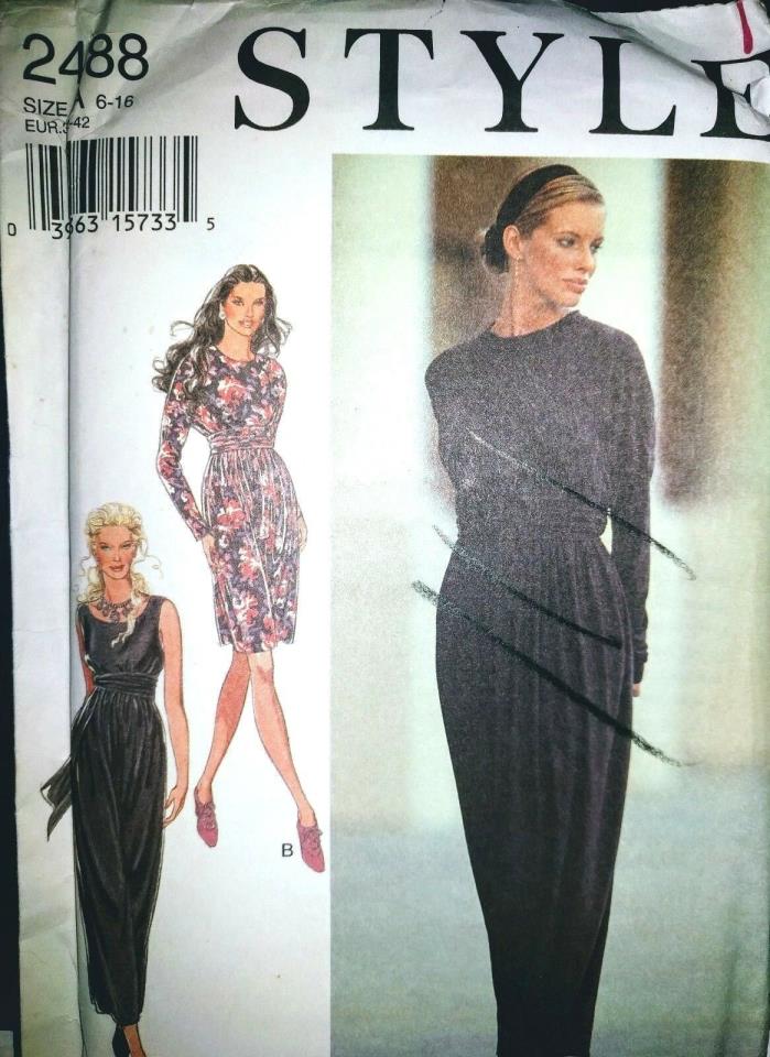 Women's Sleeveless & Long Sleeves Dress Sewing Pattern Sz 6-16