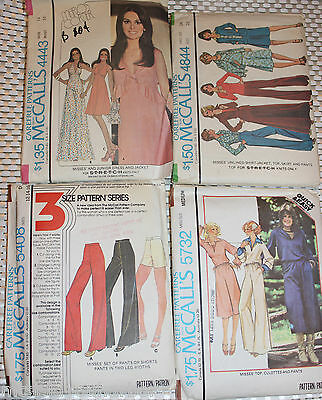 4 Vtg Pattern McCalls 1970's 4844 4443 5732 5408 Skirt Jacket Knit Dress Pants