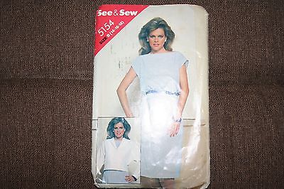 vintage Butterick dress and jacket pattern 5154, 1970's, uncut, 14-16-18