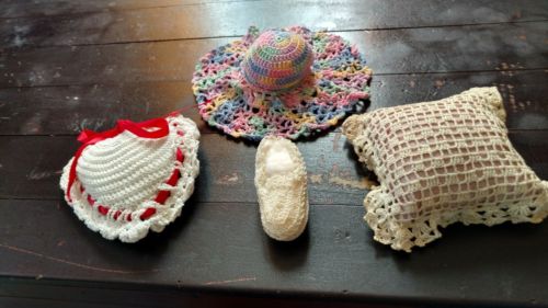 Vintage Set of 4 Crochet Pin Cushions