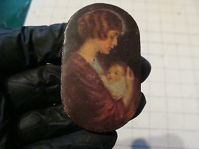 Vintage Sewing item: A Prudential Girl with baby - art, side pin cushion