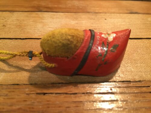 Miniature Mauth Germany Handmade Souvenir Painted Wooden Shoe Pin Cushion