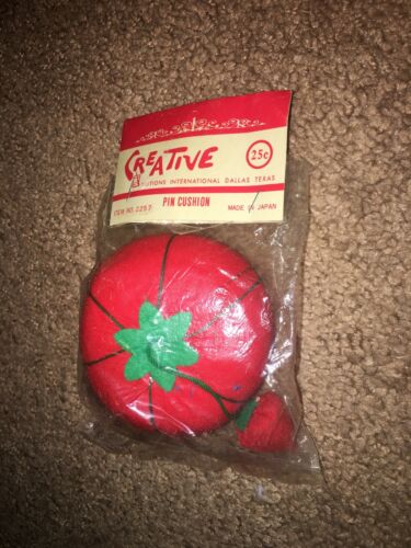 Vintage Tomato Pin Cushion NEW Creative Notions International Dallas Texas Japan