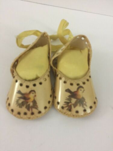 Vintage Doll Shoes Pin Cushion with Birds.  R