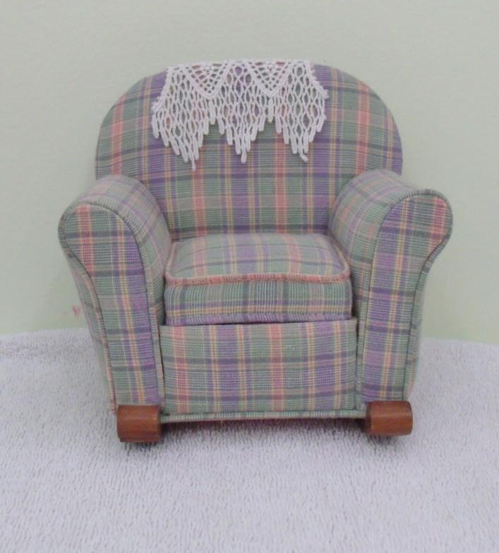 Rocking Chair Cozy Chair Soft Multi-Color Plaid Pincushion