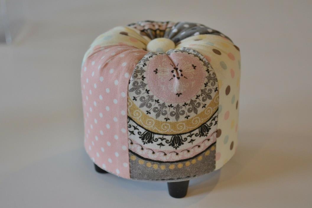 Dritz Collectible Pin Cushion - Multi Fabric Footstool - Sewing Gift