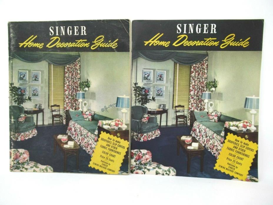 Vtg SINGER Sewing Home Decoration Guide 1947 2 Copies
